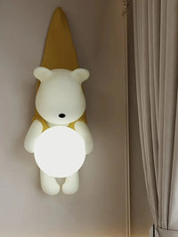 Applique murale Nordik Bear en résine crème LED - Idéal pour la décoration moderne des chambres d'enfants et du salon | Marco Lucetti