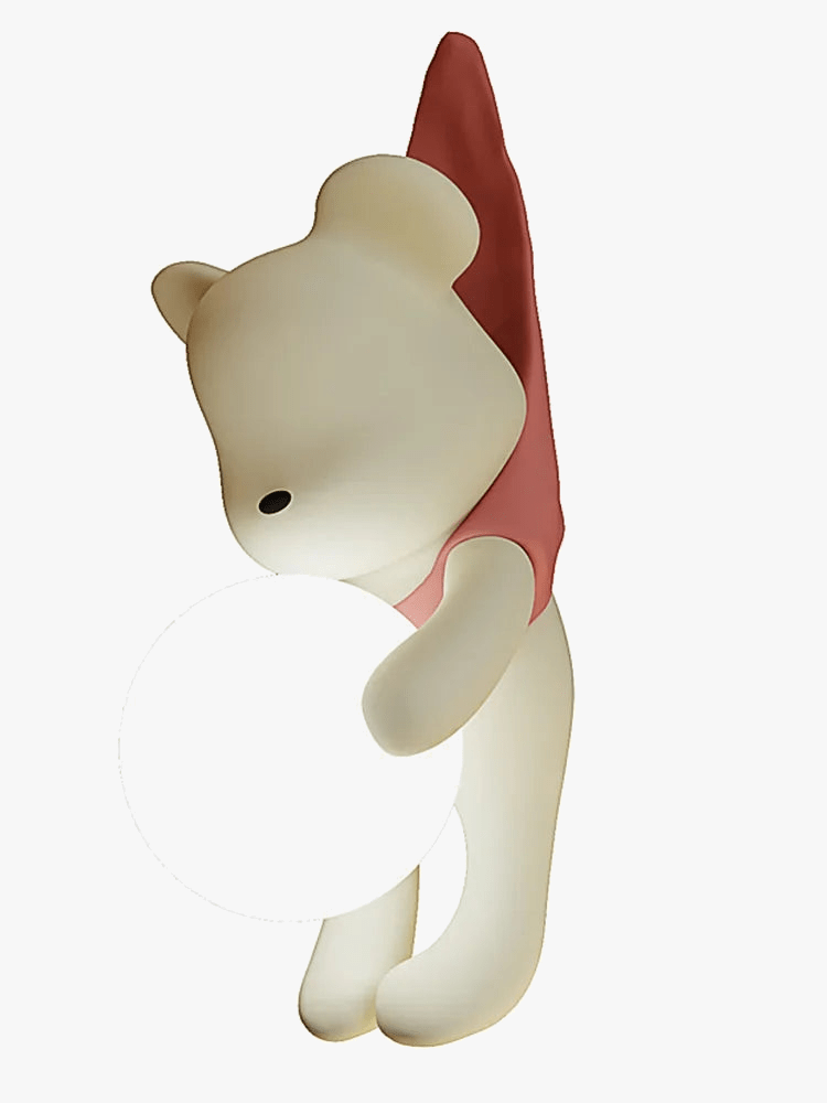 Applique murale Nordik Bear en résine crème LED - Idéal pour la décoration moderne des chambres d'enfants et du salon | Marco Lucetti