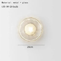 Applique murale Nordik Glass avec lampe métal | Marco Lucetti Verre A-Clair / Lumière chaude 3000K