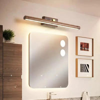Applique murale Nordique 40cm en bois avec miroir et lampe LED | Marco Lucetti Noyer noir / Blanc chaud (2700-3500K)
