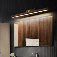 Applique murale Nordique 40cm en bois avec miroir et lampe LED | Marco Lucetti Noyer noir / Blanc chaud (2700-3500K)
