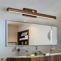 Applique murale Nordique 40cm en bois avec miroir et lampe LED | Marco Lucetti Noyer noir / Blanc chaud (2700-3500K)