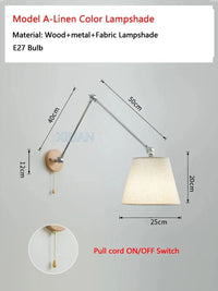 Applique murale nordique à culbuteurs mobiles en tissu pour Table à manger - Éclairage de lecture efficace | Marco Lucetti Ae applique en lin / Lumière chaude