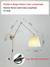 Applique murale nordique à culbuteurs mobiles en tissu pour Table à manger - Éclairage de lecture efficace | Marco Lucetti Ae applique jaune 1 / Lumière chaude