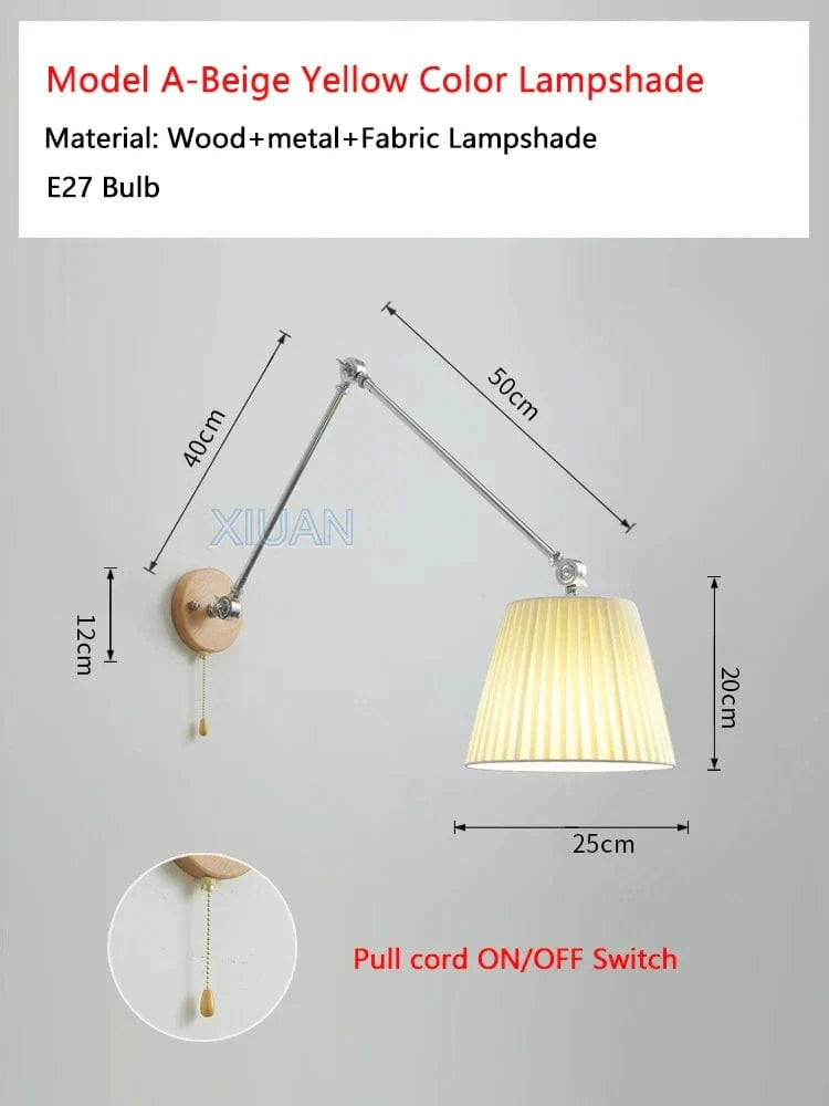 Applique murale nordique à culbuteurs mobiles en tissu pour Table à manger - Éclairage de lecture efficace | Marco Lucetti Ae applique jaune / Lumière chaude