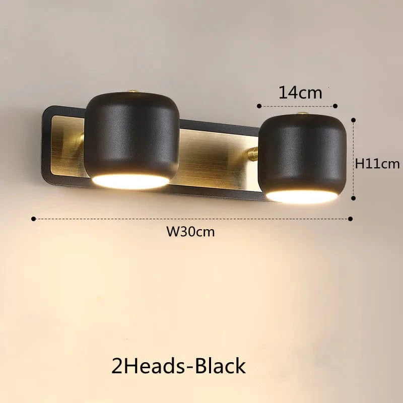 Applique murale nordique à LED | Marco Lucetti 2 têtes Noir / CHINE / Blanc chaud (2700-3500K)