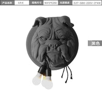 Applique Murale Nordique Animal Chien Bouledogue en Résine et LED - Déco Luminaire | Marco Lucetti