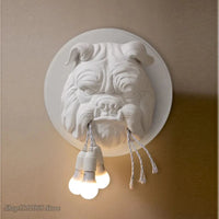 Applique Murale Nordique Animal Chien Bouledogue en Résine et LED - Déco Luminaire | Marco Lucetti