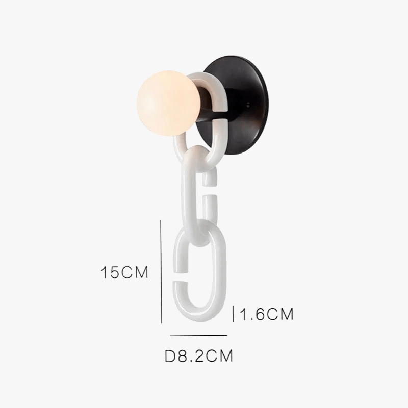 Applique Murale Nordique Boule de Verre Chaîne - Décoration Artistique Naturelle | Marco Lucetti