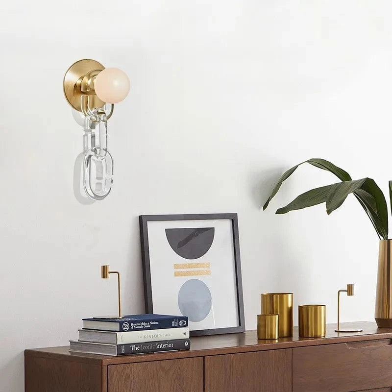 Applique Murale Nordique Boule de Verre Chaîne - Décoration Artistique Naturelle | Marco Lucetti