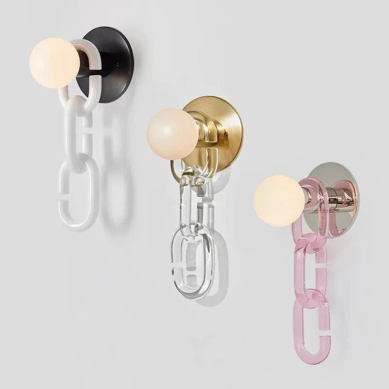 Applique Murale Nordique Boule de Verre Chaîne - Décoration Artistique Naturelle | Marco Lucetti