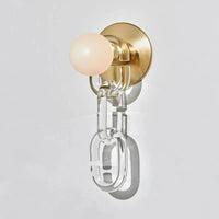 Applique Murale Nordique Boule de Verre Chaîne - Décoration Artistique Naturelle | Marco Lucetti A / Lumière chaude / 5W