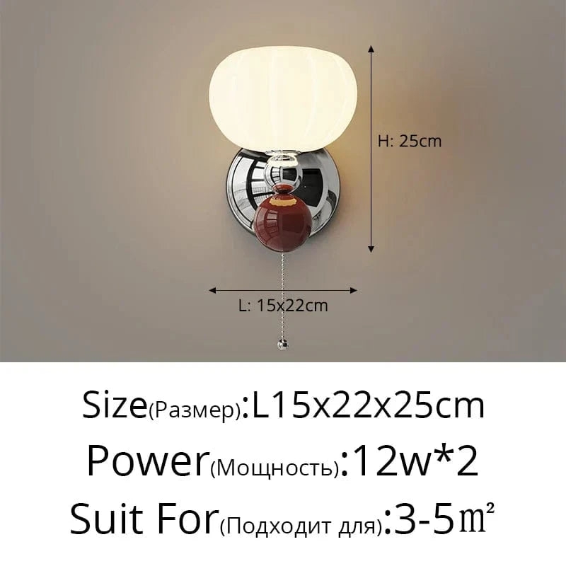 Applique murale nordique créative pour enfants en forme de citrouille | Marco Lucetti C Rouge L15x22cm 12W / Luminosité variable