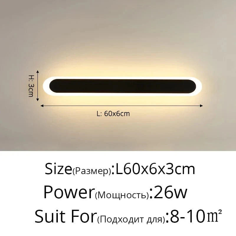 Applique murale nordique de luxe à longueur personnalisable | Marco Lucetti 5116 L60cm 26W / Blanc chaud (2700-3500K) / Corps blanc