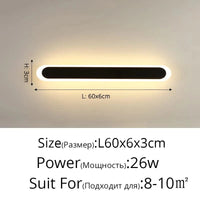 Applique murale nordique de luxe à longueur personnalisable | Marco Lucetti 5116 L60cm 26W / Blanc chaud (2700-3500K) / Corps blanc