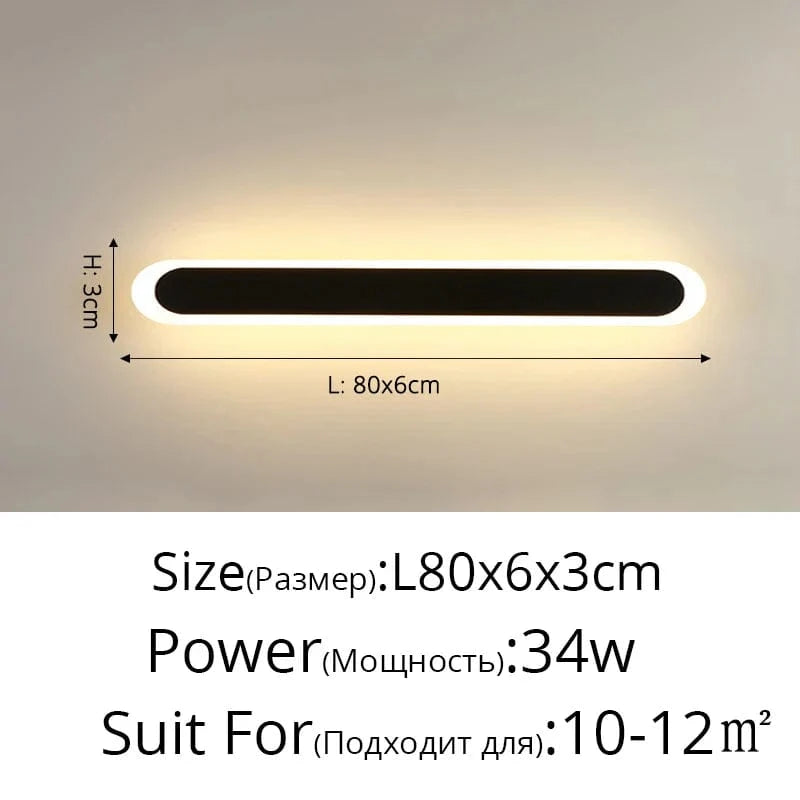 Applique murale nordique de luxe à longueur personnalisable | Marco Lucetti 5116 L80cm 34W / Blanc chaud (2700-3500K) / Corps blanc