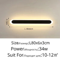 Applique murale nordique de luxe à longueur personnalisable | Marco Lucetti 5116 L80cm 34W / Blanc chaud (2700-3500K) / Corps blanc