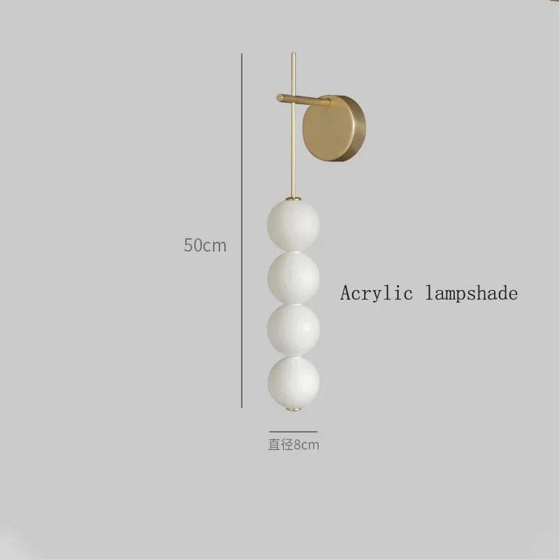 Applique murale nordique de luxe au design moderne et décoratif - Édition exclusive | Marco Lucetti 4 boules acryliques / Lumière chaude