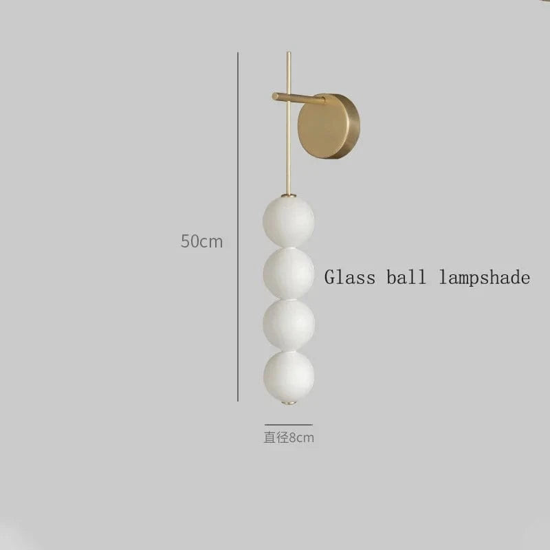Applique murale nordique de luxe au design moderne et décoratif - Édition exclusive | Marco Lucetti 4 boules de verre / Lumière chaude
