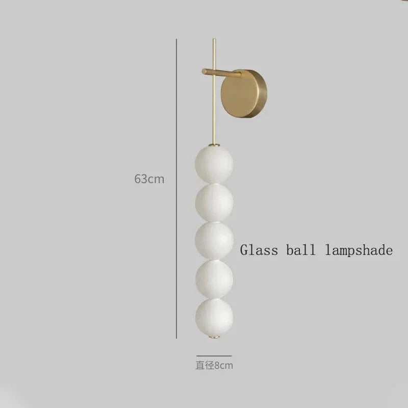Applique murale nordique de luxe au design moderne et décoratif - Édition exclusive | Marco Lucetti 5 boules de verre / Lumière chaude