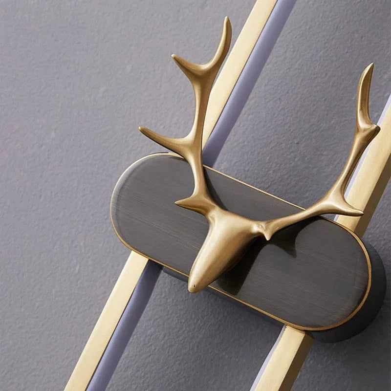 Applique murale nordique de style moderne - Tête de cerf en cuivre - Gradation | Marco Lucetti 40 cm / 3 températures de couleur