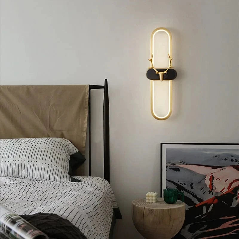 Applique murale nordique de style moderne - Tête de cerf en cuivre - Gradation | Marco Lucetti 40 cm / 3 températures de couleur