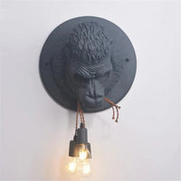 Applique murale nordique design avec motifs singuliers de gorilles | Marco Lucetti Noir