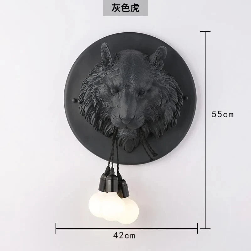 Applique murale nordique design en résine et or - Forme animaux | Marco Lucetti Noir / Blanc chaud (2700-3500K)