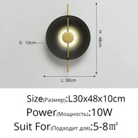 Applique murale nordique design pour salon et chambre - Lumière murale créative pour décoration intérieure | Marco Lucetti E Noir L30x48cm 10W