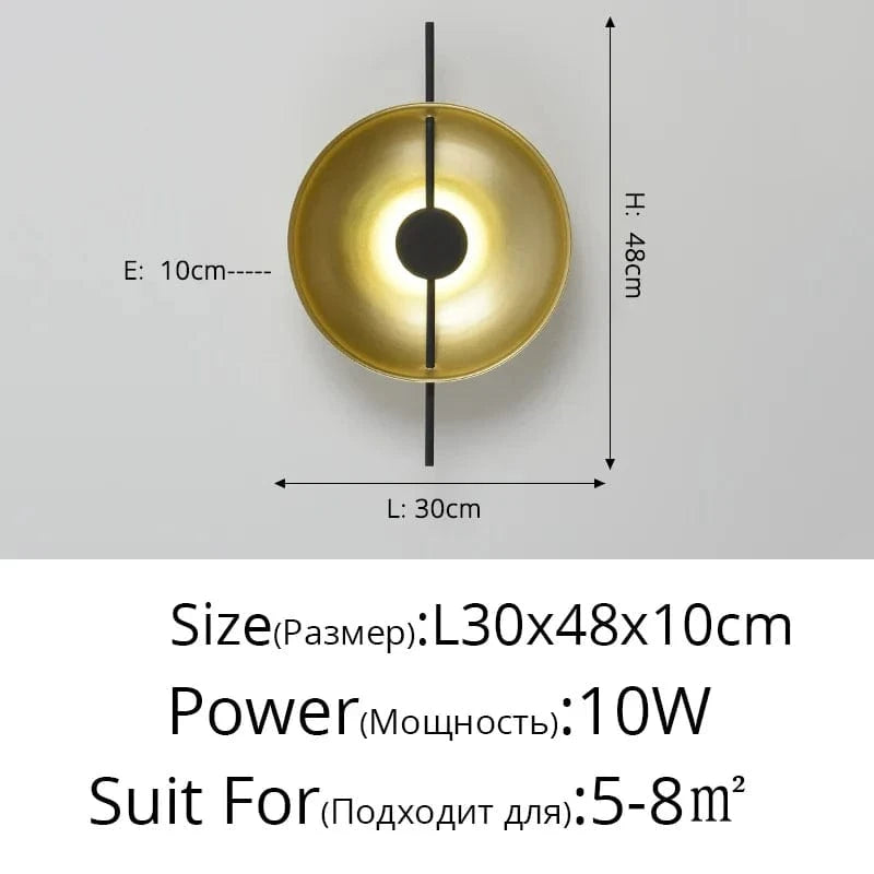 Applique murale nordique design pour salon et chambre - Lumière murale créative pour décoration intérieure | Marco Lucetti E Or L30x48cm 10W