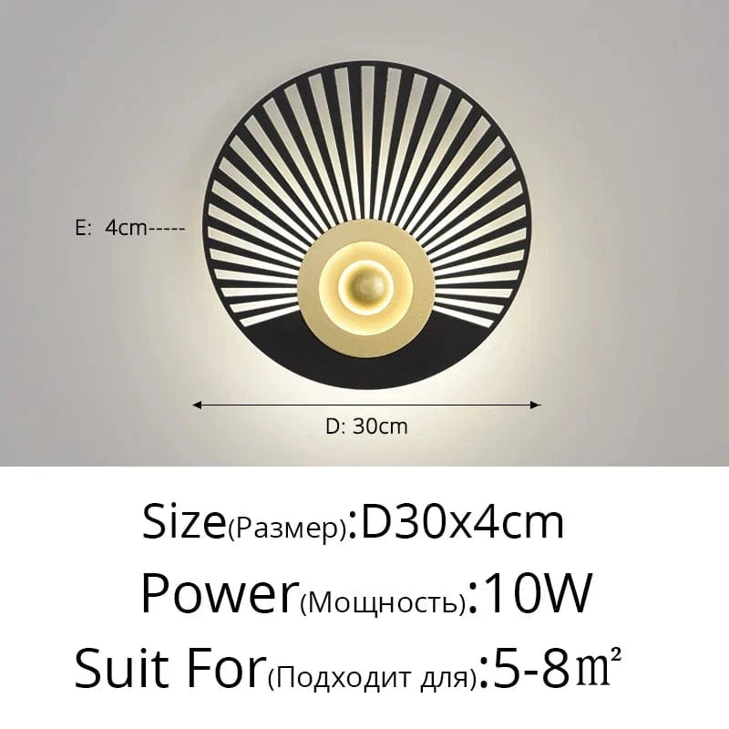 Applique murale nordique design pour salon et chambre - Lumière murale créative pour décoration intérieure | Marco Lucetti Style C D30x4cm 10W