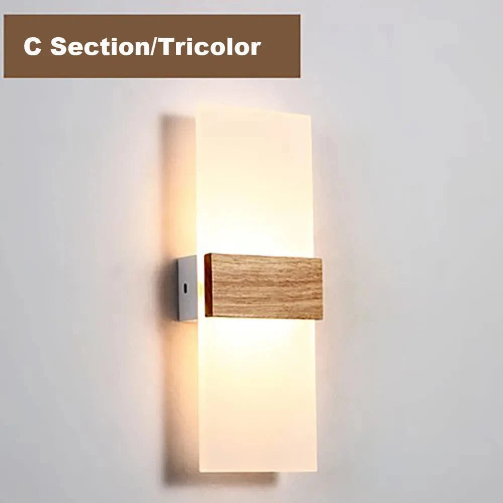 Applique Murale Nordique en Bois Acrylique LED pour Chevet, Décor à la Maison | Marco Lucetti Beige / Blanc chaud (2700-3500K) / 6W