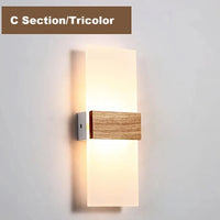 Applique Murale Nordique en Bois Acrylique LED pour Chevet, Décor à la Maison | Marco Lucetti Beige / Blanc chaud (2700-3500K) / 6W