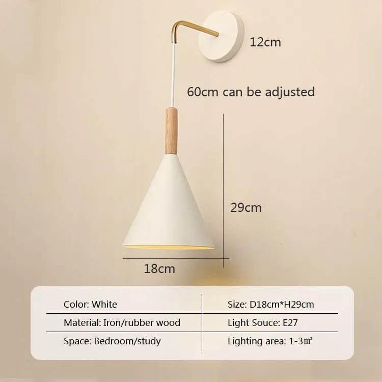 Applique murale nordique en bois avec style scandinave | Marco Lucetti Blanc 18cm