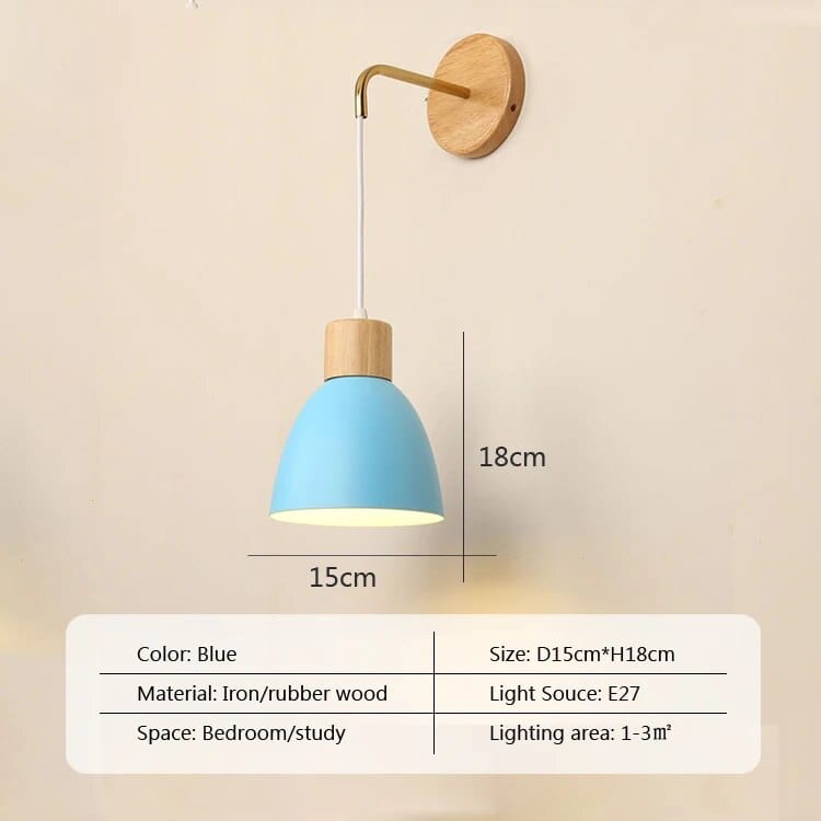 Applique murale nordique en bois avec style scandinave | Marco Lucetti Bleu 15cm