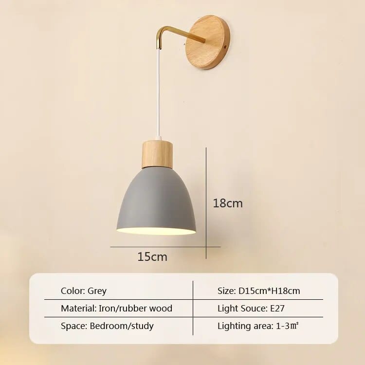 Applique murale nordique en bois avec style scandinave | Marco Lucetti Gris 15cm