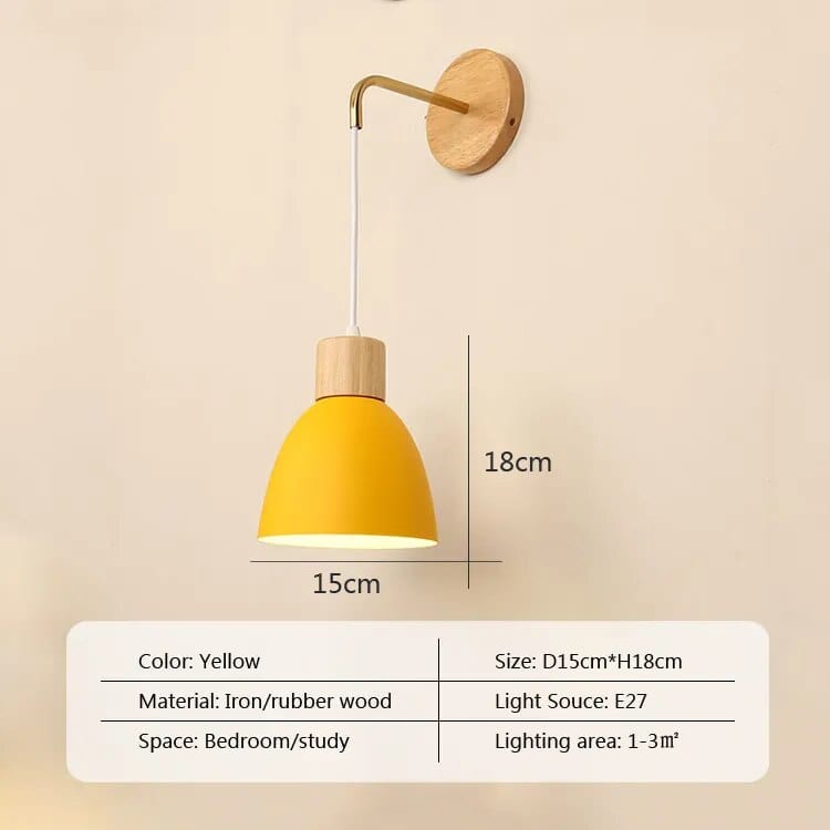 Applique murale nordique en bois avec style scandinave | Marco Lucetti Jaune 15cm