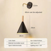 Applique murale nordique en bois avec style scandinave | Marco Lucetti Noir 18cm