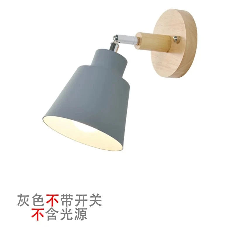 Applique murale nordique en bois pivotant avec interrupteur contemporain | Marco Lucetti Gris pas d&#39;interrupteur