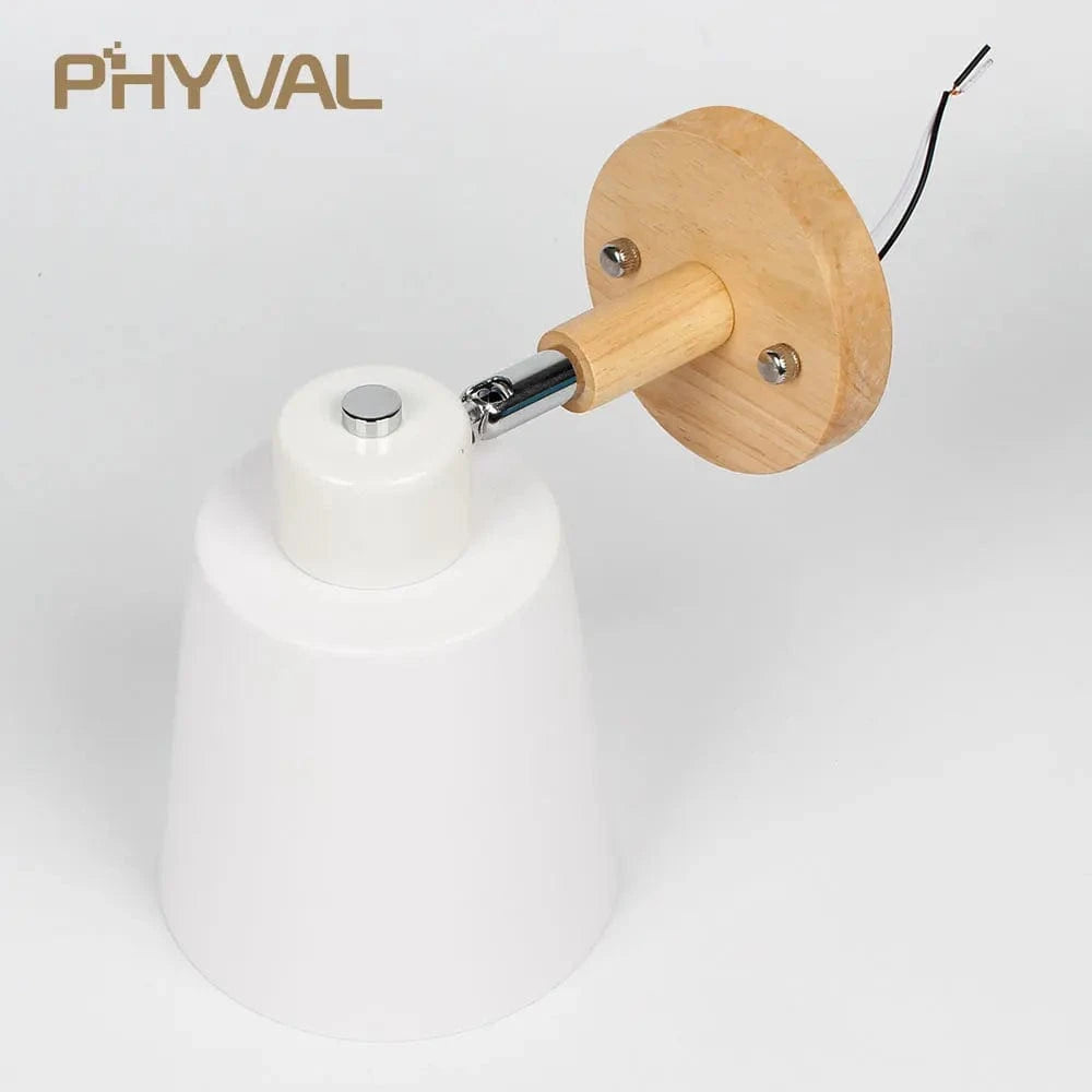 Applique murale nordique en bois pour chambre avec interrupteur - Disponible en 6 couleurs | Marco Lucetti