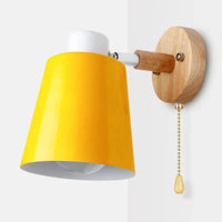 Applique murale nordique en bois pour chambre avec interrupteur - Disponible en 6 couleurs | Marco Lucetti Jaune / CHINE