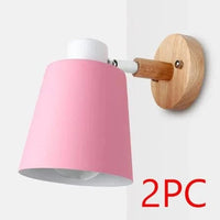 Applique murale nordique en bois pour chambre avec interrupteur - Disponible en 6 couleurs | Marco Lucetti Rose 2 pièces / CHINE