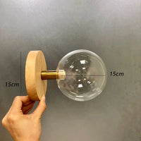 Applique murale nordique en bois - Style scandinave | Marco Lucetti Verre transparent de 15 cm 1