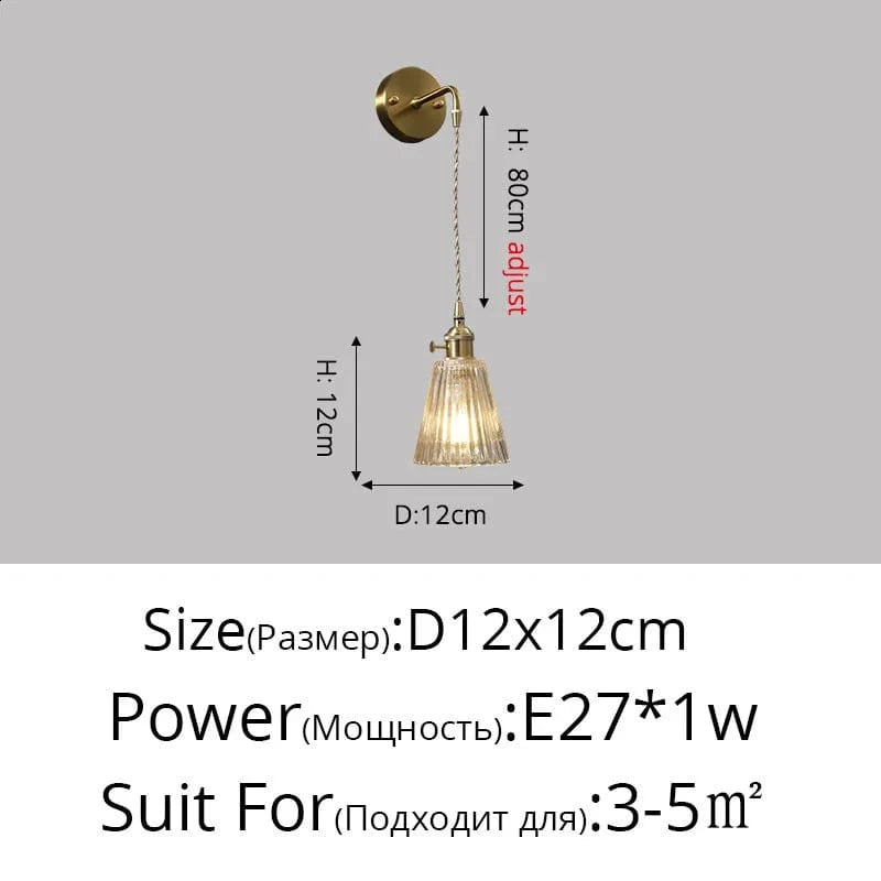 Applique murale nordique en laiton avec miroir en cristal nordique | Marco Lucetti Style F D12x12cm / Blanc chaud (2700-3500K)