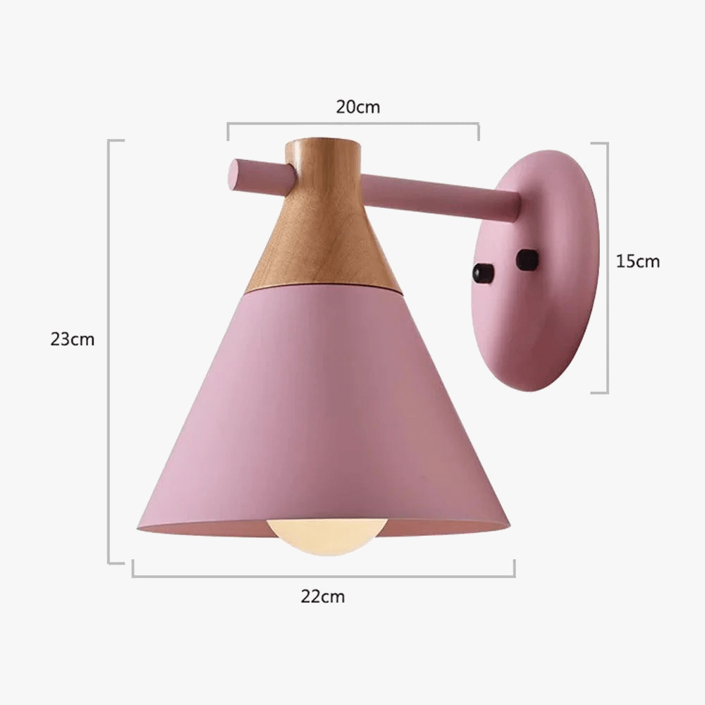 Applique murale nordique en métal avec abat-jour coloré | Marco Lucetti