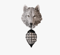 Applique murale nordique en résine avec tête de lion : décoration industrielle authentique | Marco Lucetti