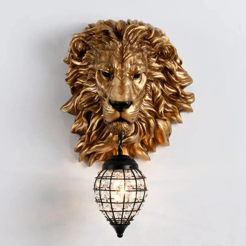 Applique murale nordique en résine avec tête de lion : décoration industrielle authentique | Marco Lucetti