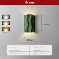 Applique murale nordique en résine motif ondulé à double tête LED | Marco Lucetti Verte / Blanc froid (6000K)