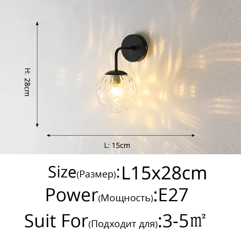 Applique murale nordique en verre doré/noir | Marco Lucetti