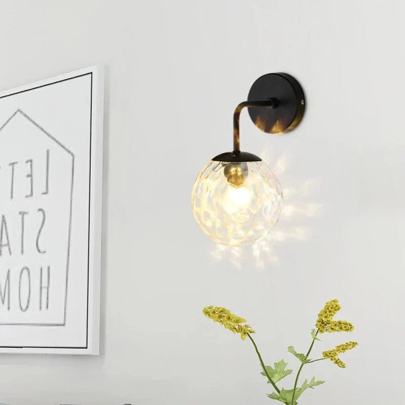 Applique murale nordique en verre doré/noir | Marco Lucetti